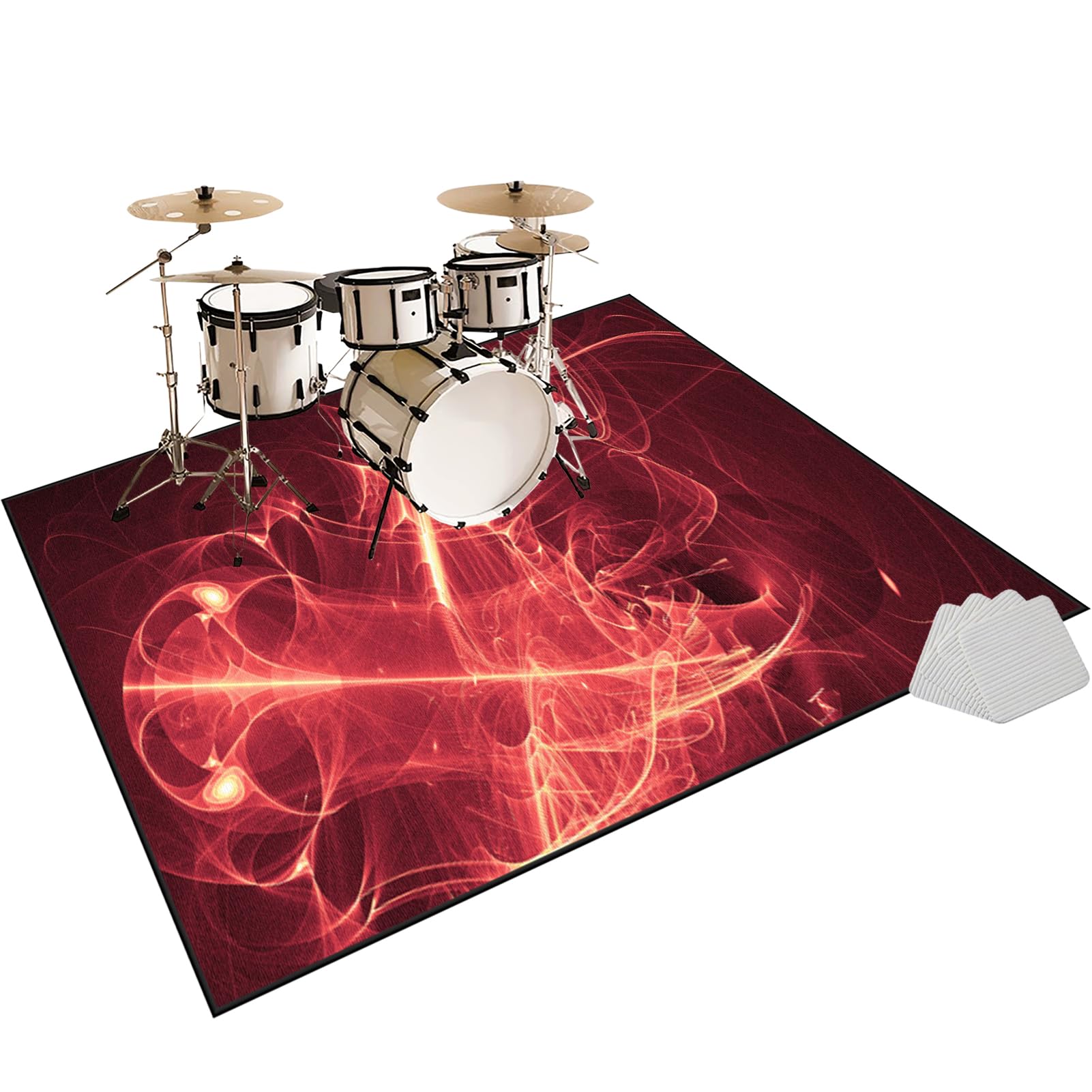 Dywaniki akustyczne dźwiękoszczelny dywan bębnowy 120 x 80 cm mata do perkusyjnych perkusyjnych profesjonalnych jazzowych do bębna bębna akustycznego bębna i innych instrumentów