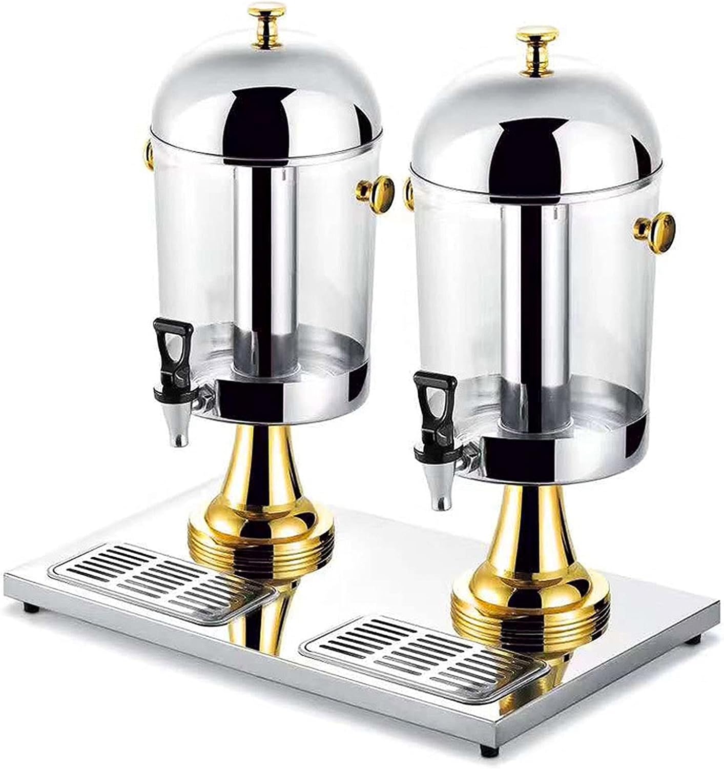 JYBNBBE Commercial Cold Drink Machine, Convenience Juice Drinks Dispenser, Juice Container, 8/16/24L Drink Dispenser, for Parties Weddings Buffet Catering (Gold 16L)