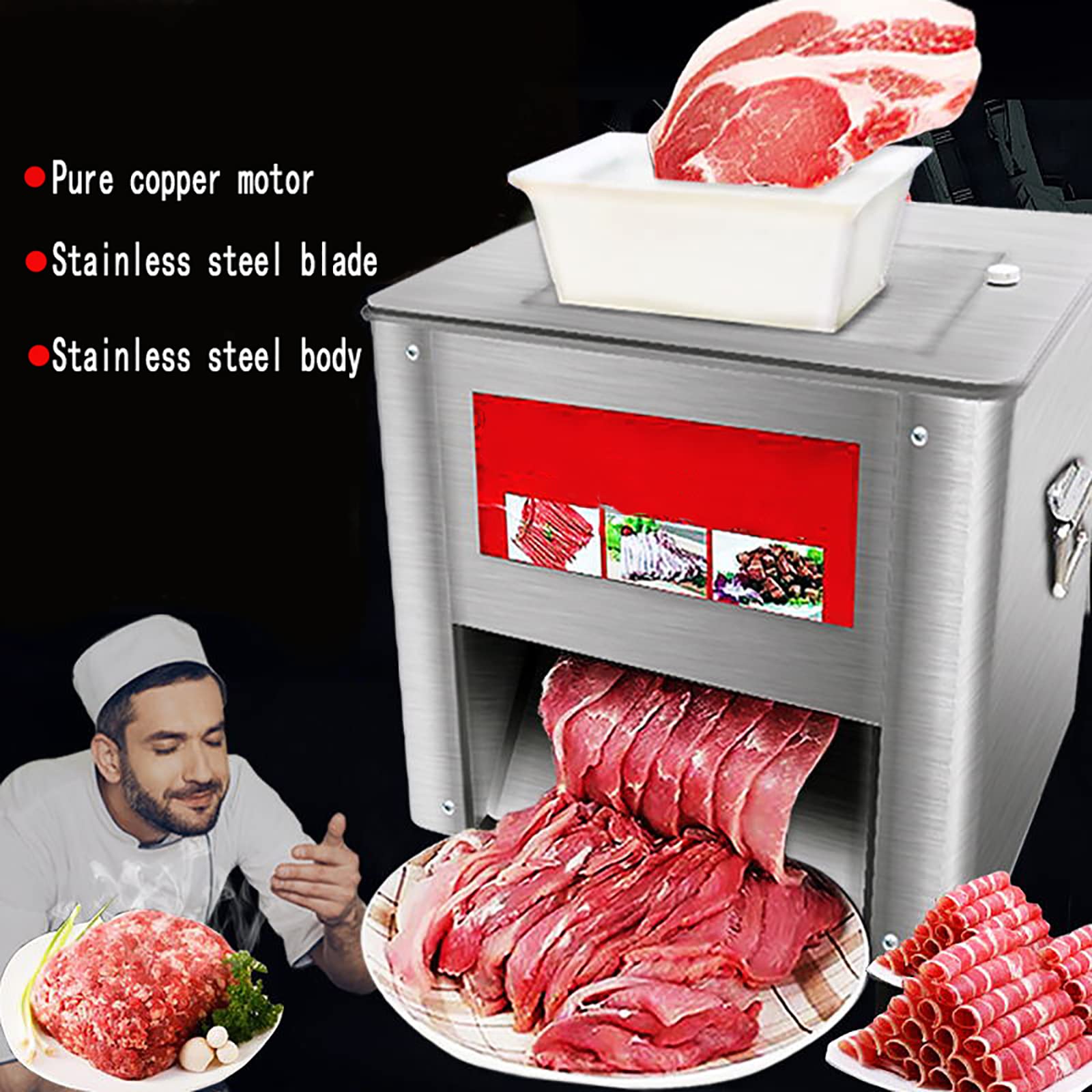 Roestvrijstalen ribben vleeshakselaar - handmatige botvleessnijder voor thuis en commercieel gebruik - snijd vis, kip, rundvlees en bevroren vlees efficiënt - ideale voedselsnijmachine voor Roestvrijstalen ribben vleeshakselaar - handmatige botvleessnijder voor thuis en commercieel gebruik - snijd vis, kip, rundvlees en bevroren vlees efficiënt - ideale voedselsnijmachine voor