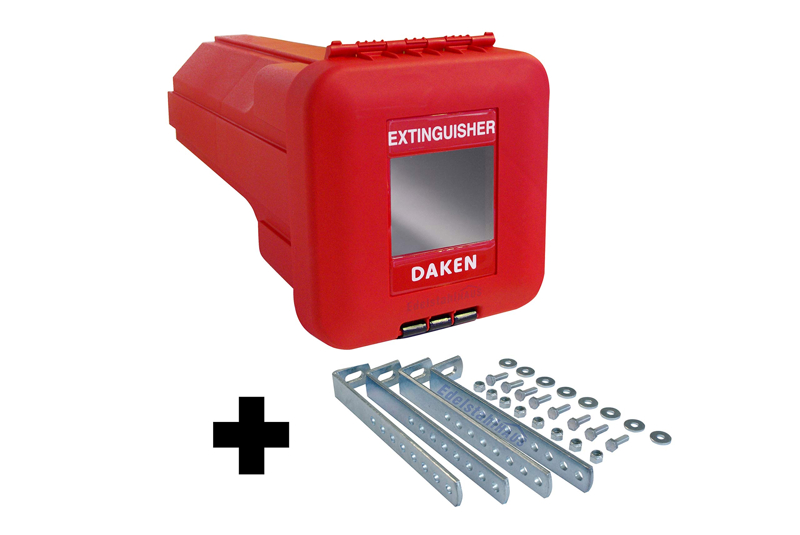 Caja para extintor de incendios, incluye Daken Sliden Daken S6+VH401 - Soporte vertical para extintor de incendios de 6 kg (160 mm de diámetro, carcasa de acero inoxidable)