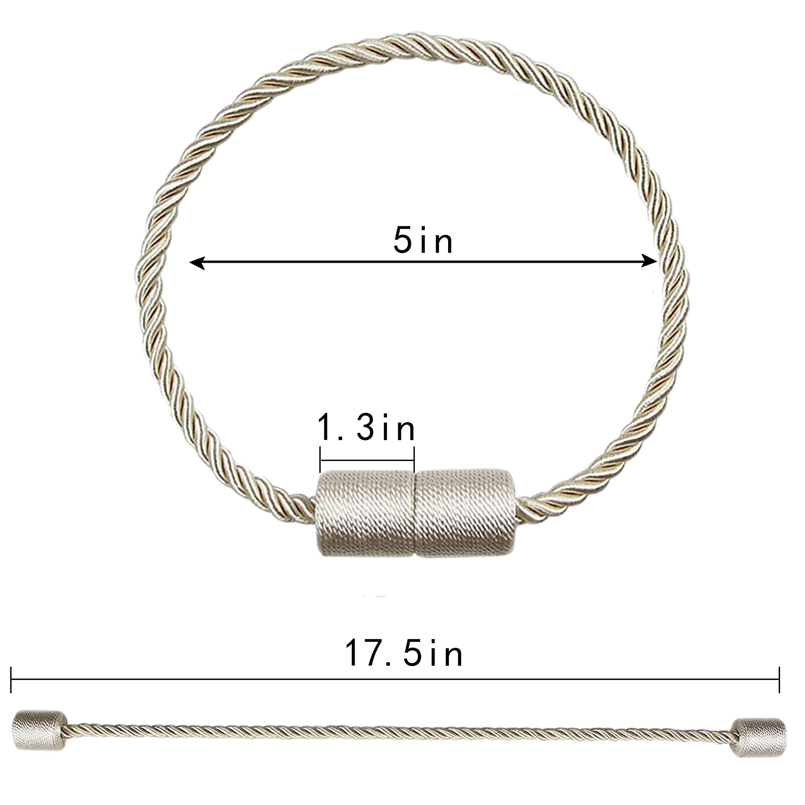 2 Pack magnetischen Vorhang Krawattenhalter Vorhang Krawattenhalter Vorhang Krawatten mit dickeren Twist Rope & Starke Magnet Krawatte zurück für Vorhänge