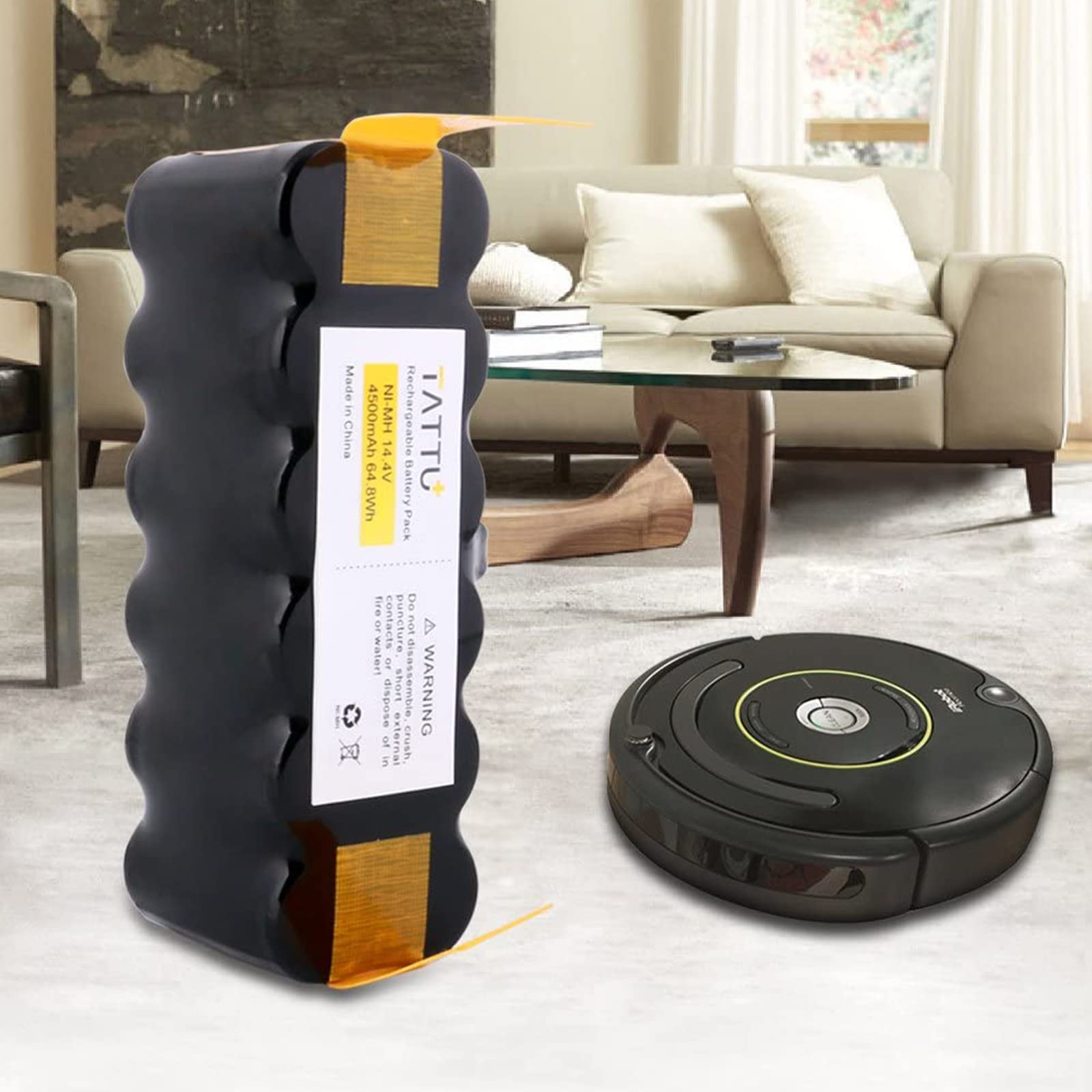 TATTU 4500mAh 14.4V Ni-MH Bateria zamienna do iRobot Roomba R3 500 600 700 800 900 530 532 535 510 540 550 560 570 580 620 630 650 660 760 770 780 770 z częściami zamiennymi