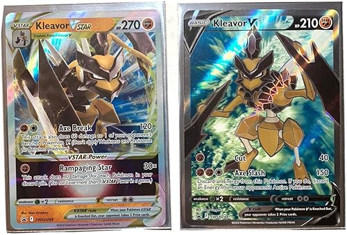 Kleavor V & Vstar SWSH249 SWSH248 - Tarjeta de Pokémon promocional de estrella negra de arte completo NM