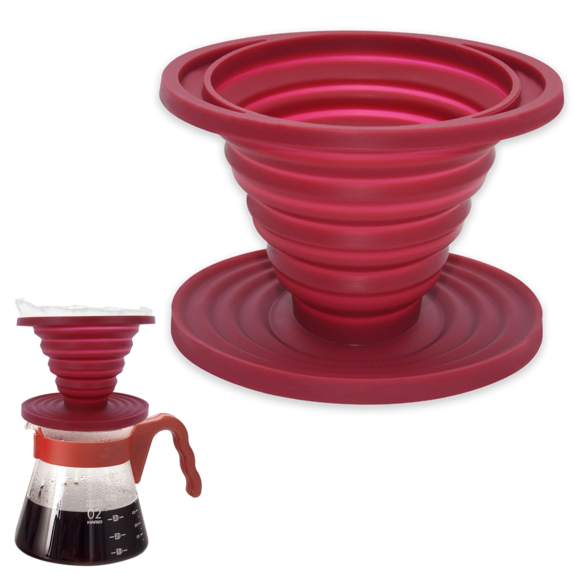 1PCS Coffee Dripper Portable Camping Coffee Maker Collapsible Coffee Filter Cone Reusable Silicone Pour Over Coffee Maker Pour Over Coffee Dripper for Backpacking Camping Office Home