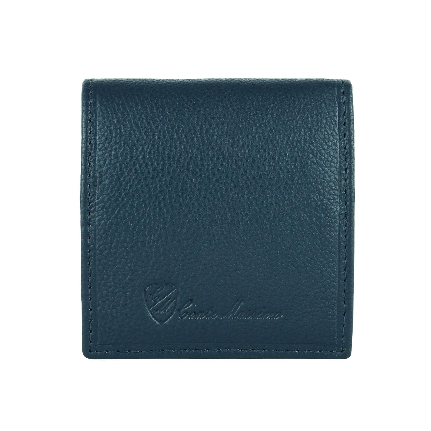 CONTE MASSIMO Heel Coin Purse, Euro Holder, Men's Genuine Leather, Blue Square, Contemporary