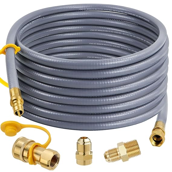 48FT 1/2 ID Natural Gas Hose for Generator with Quick Connect Fittings