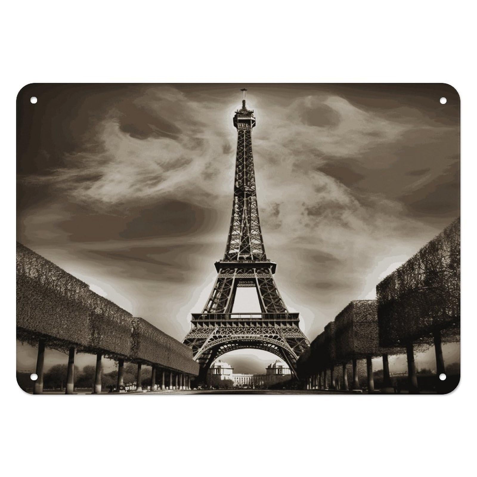 Fekiloot Style Paris Eiffel Tower Wall Decor Iron Painting Metal Sign
