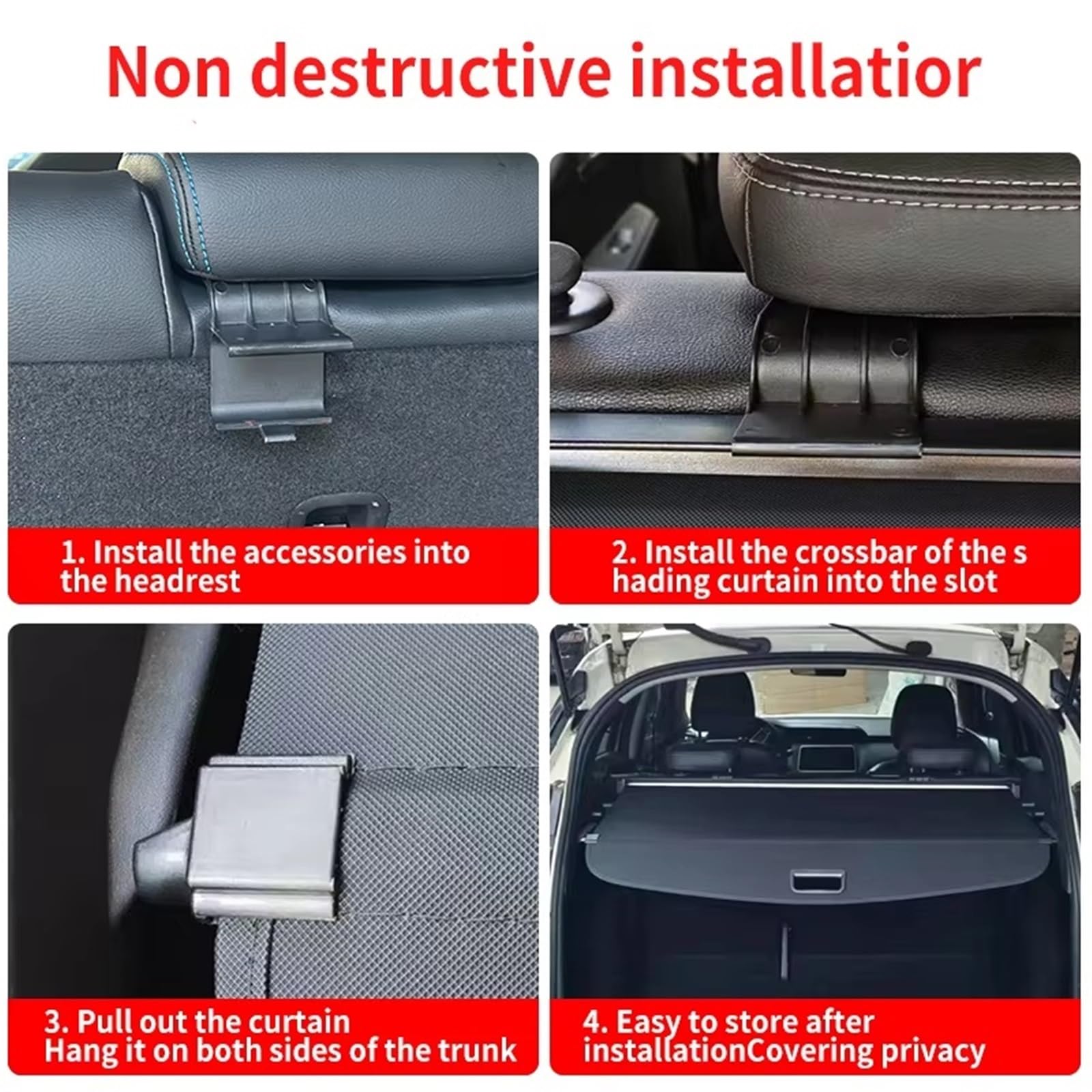 Generico Copertura Bagagliaio Auto per BYD per ATTO 3 2022-2024 Retrattile Tronco Cargo Copertura Pacchi Cremagliera Scudo Impermeabile Privacy Interni Auto(Fibra di Carbonio)