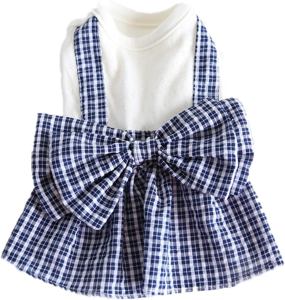 Icouchi ペット服 犬服 お姫様 ワンピース ちょう結び スカート 春夏 ドレス 洋服 ドッグウェア 可愛い チェック柄 小型犬 中型犬 猫 人気 綿製 通気性 室内 記念撮影 散歩 お出かけ Icouchi ペット服 犬服 お姫様 ワンピース ちょう結び スカート 春夏 ドレス 洋服 ドッグウェア 可愛い チェック柄 小型犬 中型犬 猫 人気 綿製 通気性 室内 記念撮影 散歩 お出かけ