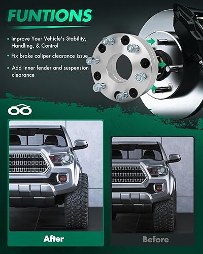Miniatura 5 de SCITOO 4 adaptadores de rueda de 5 x 4.5 a 6 x 5.5 pulgadas, orificios de 2 pulgadas, pernos de 2.913 in, espaciadores de rueda de 5 lengüetas, sin