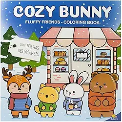 Fluffy Friends - Coloring Book: Cozy Bunny