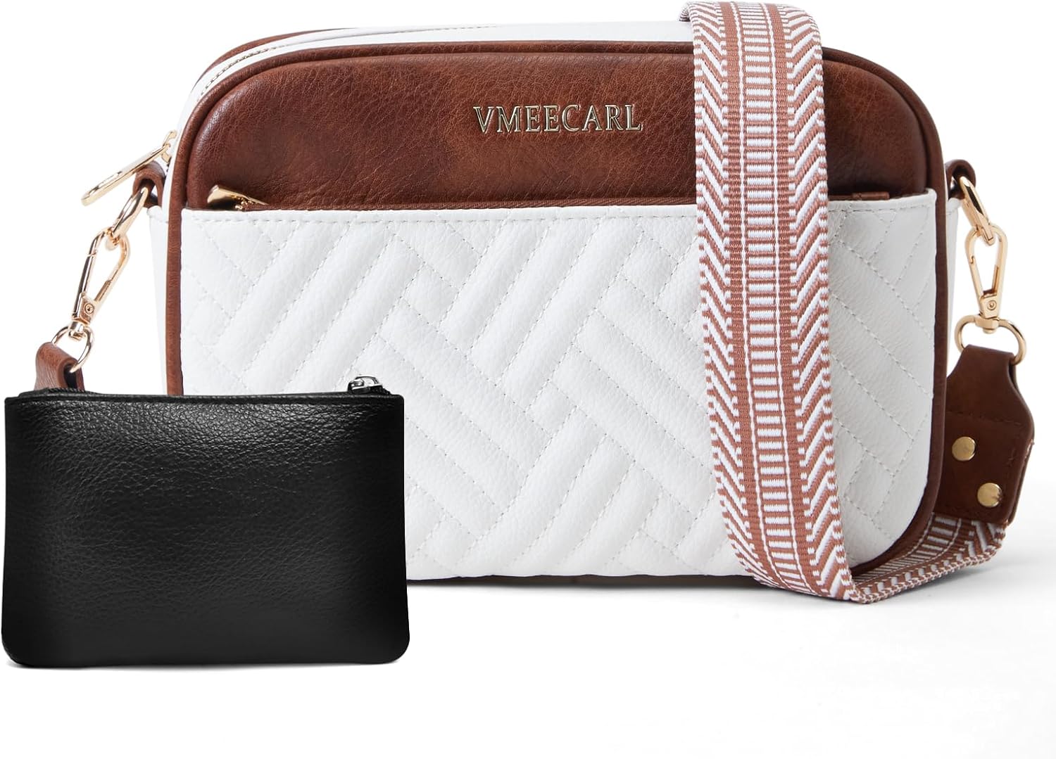Crossbody Bags for Women – Vegan Leather Purses with Guitar Wide Strap – Small Shoulder Handbags for Everyday