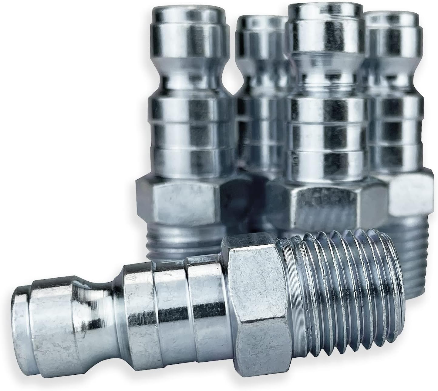 5 Tru-Flate Style 1/4 NPT Male Coupler Nipples for Shop Air Line Hose Tools by TYK Industries