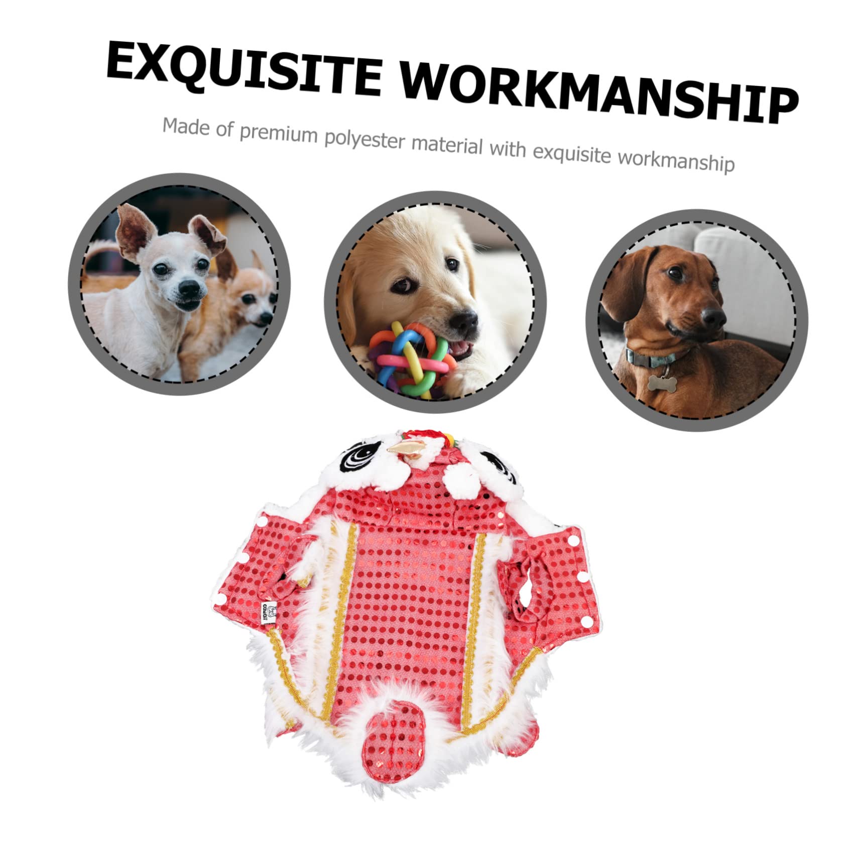 Sosoport 2stücke Tanzlöwen-hundekostüm Für Kleine Hunde Stilvolles Outfit Für Feste Und Fotos Aus Hochwertigem Geeignet Für Tägliches Tragen Bringt Festliche Stimmung