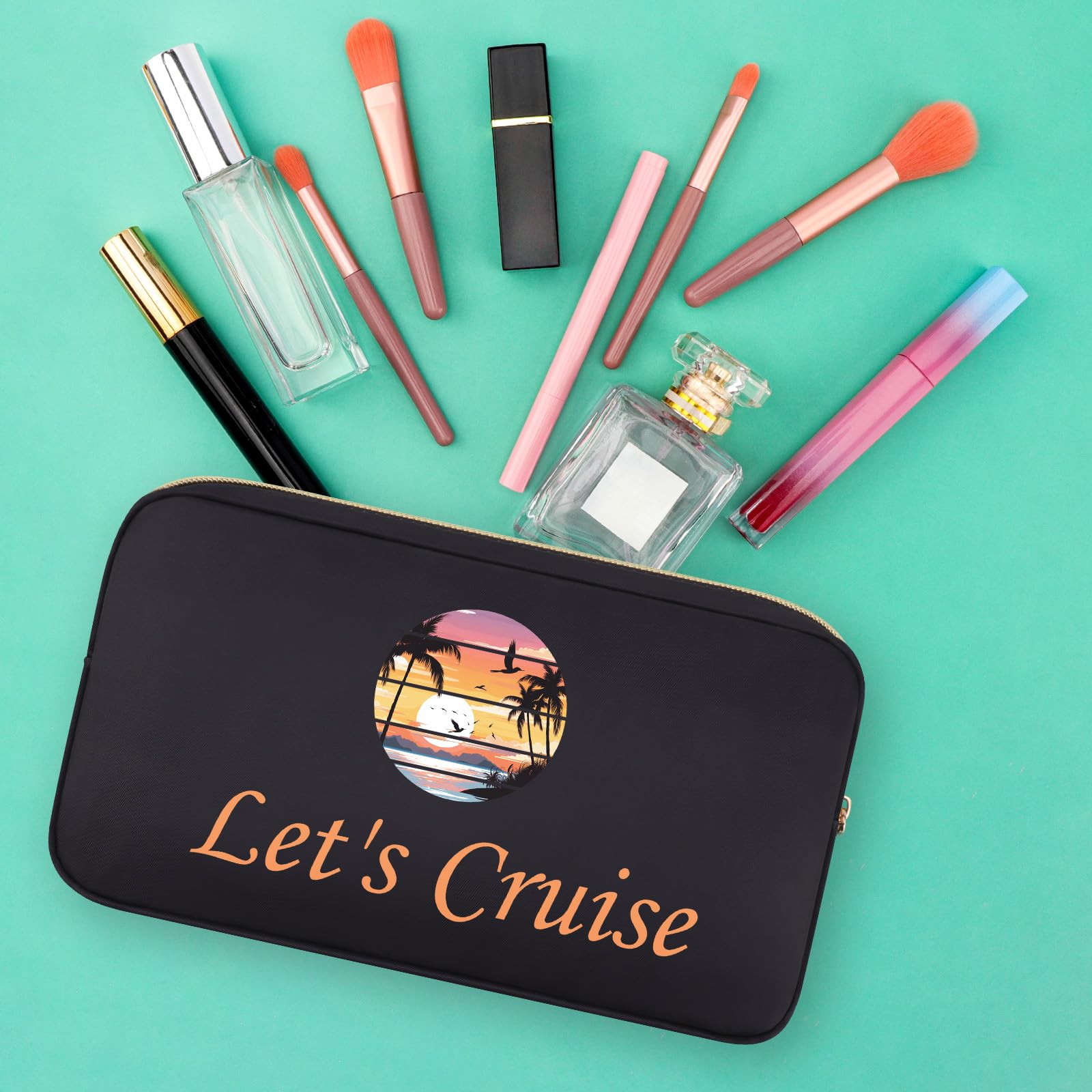 Cruise Gifts for Women Cruise Cosmetic Bag Beach Accessories Summer Vacation Presents for Daughter Makeup Bag Funny Gifts for Women Travel Organizer for Girl Sister Friend Mom Bestie - Image 3