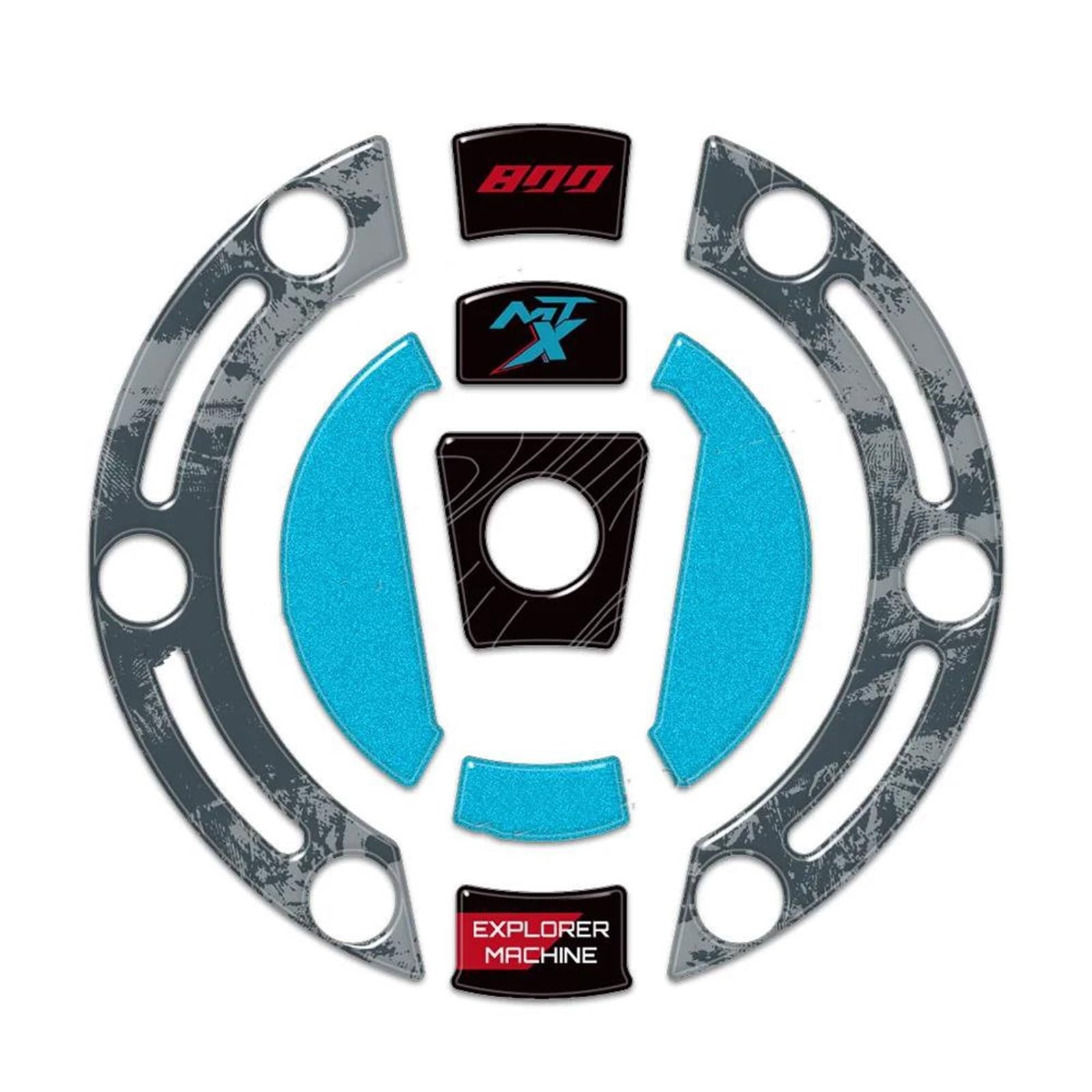 Motorcycle Tank Pad Protection Sticker Decorative Decal for CF Moto 800 MT-X 2025-2026 Streetfighter(Color4)