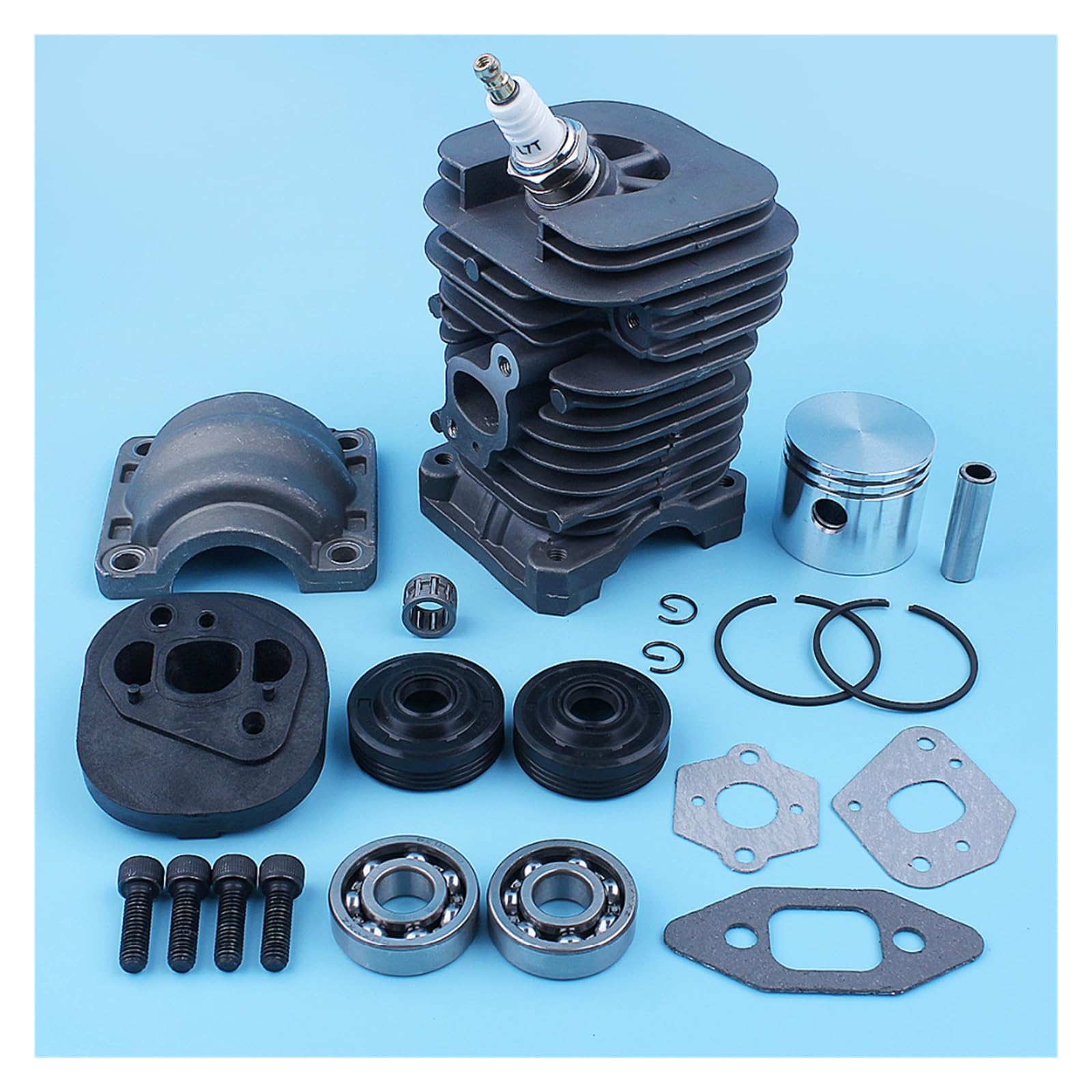 Cylinder tłokowy miska korbowa uszczelka łożyska zestaw uszczelek do MCCULLOCH MAC CAT 335 435 440 338 438 444 piła łańcuchowa Nikasil Plated
