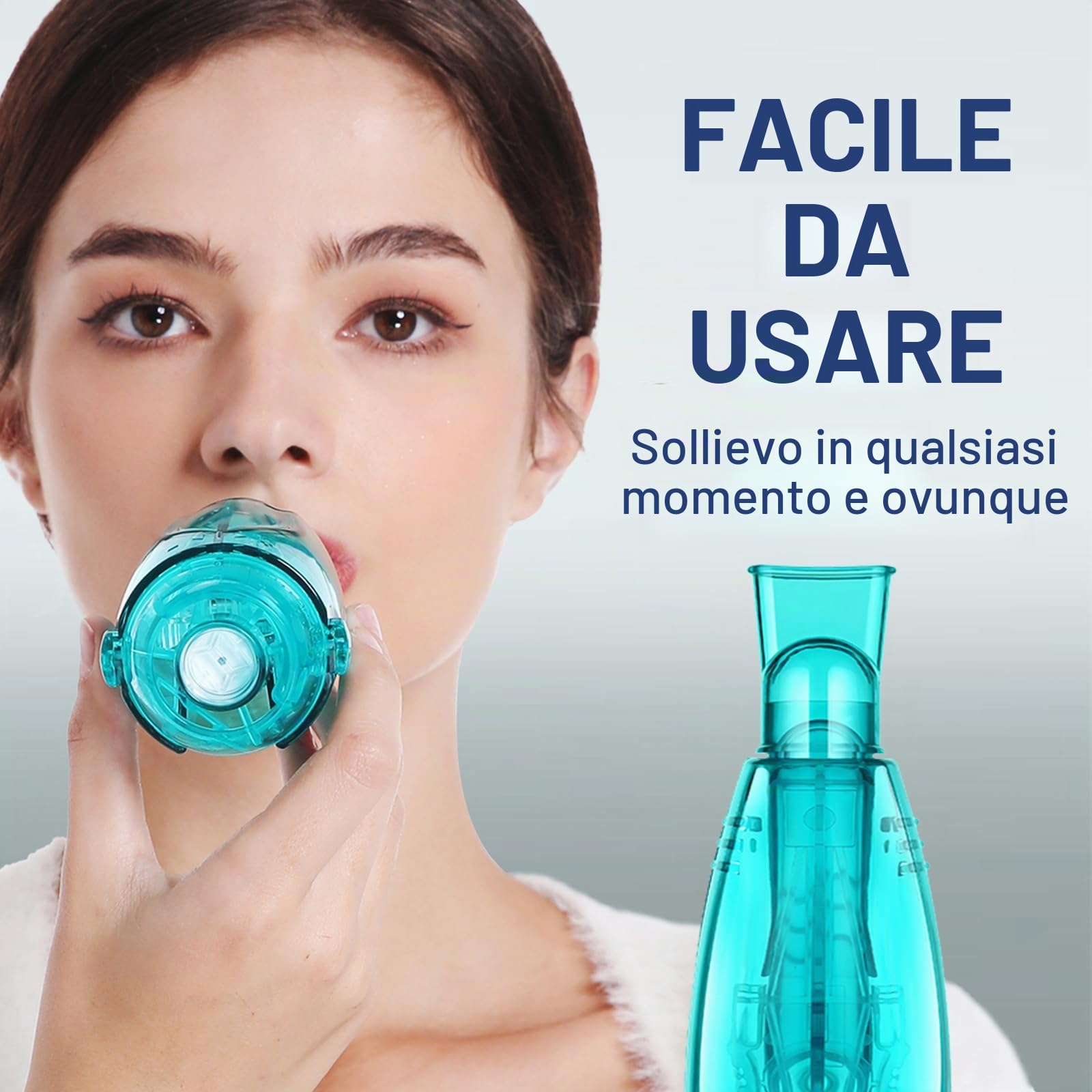 Dispositivo respiratorio Acapella, valvola svolazzante, dispositivo per esercizi di respirazione per polmoni, materiale di grado medico, resistenza regolabile per un'efficace eliminazione del muco e