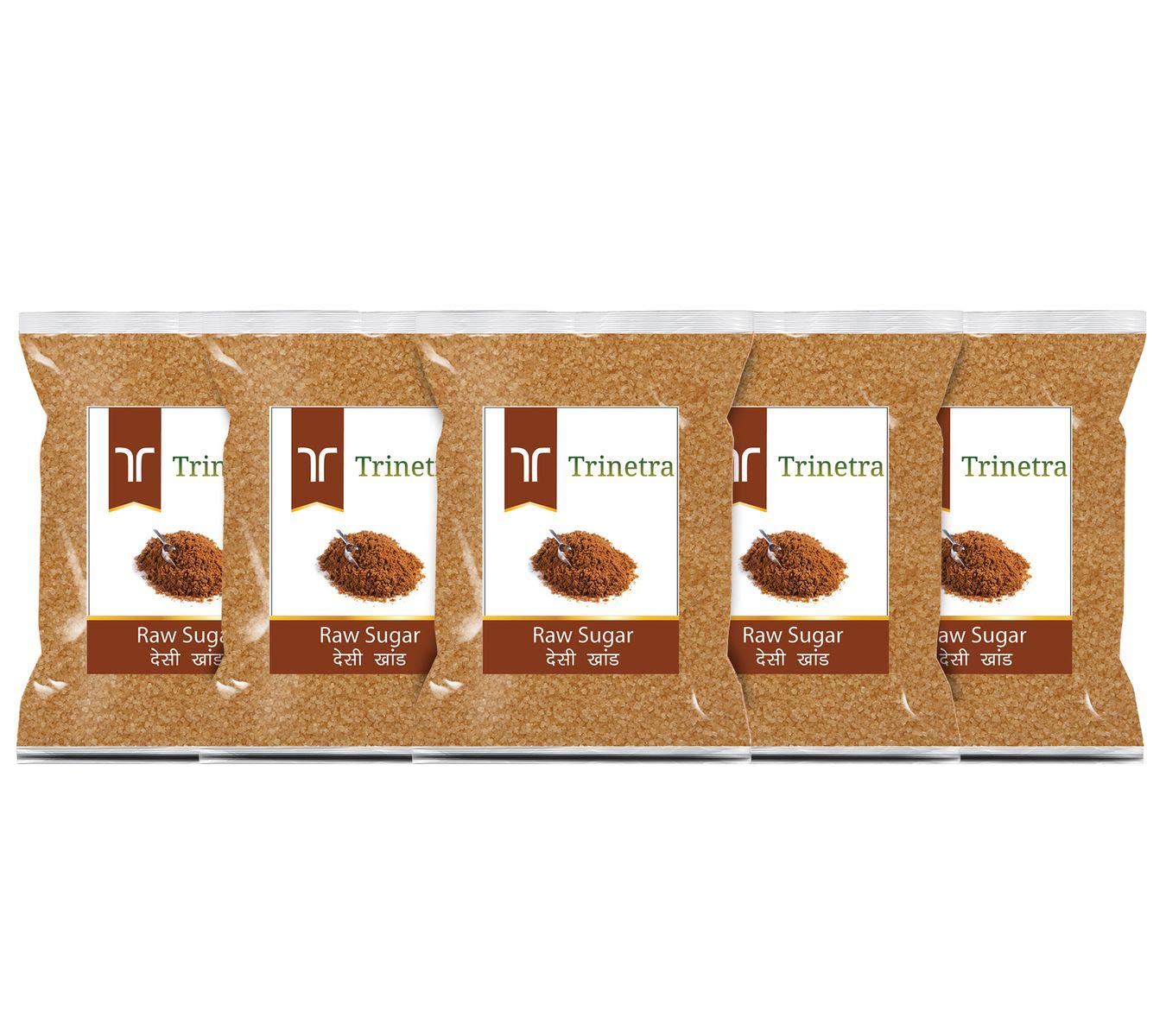 TrinetraDesi Khand (Raw Sugar)|500gm Each (Pack of 5)| COMBO OFFER| Processed Organically| Chemical & Sulphur Free| Healthier Choice| With rich taste & fine texture