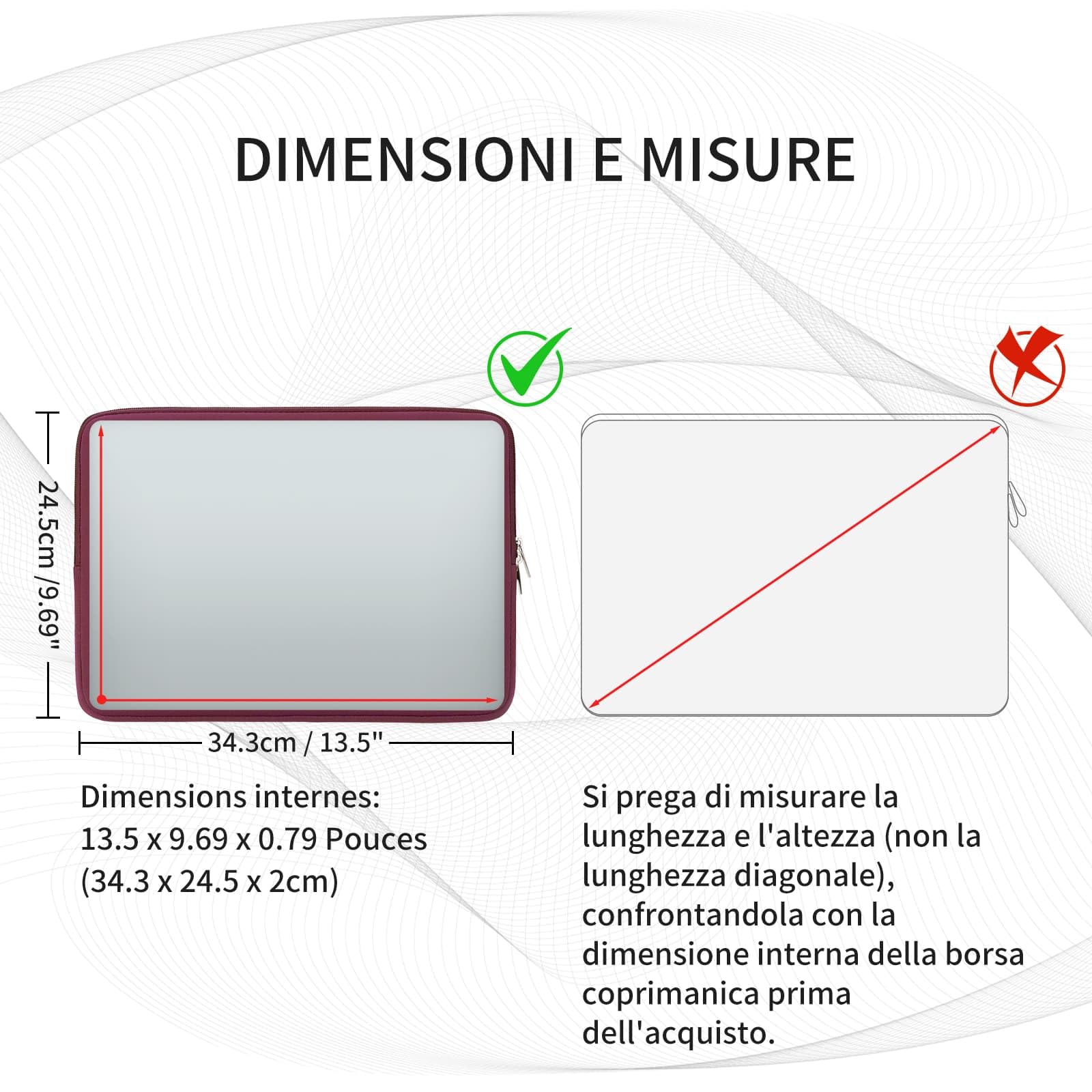 RAINYEAR Custodia protettiva per laptop da 14 pollici con fodera morbida e imbottitura, compatibile con Notebook e Chromebook da 14 pollici, MacBook Air da 15 pollici M2 M3 M4 M5, Rosso