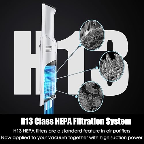 Miniatura 2 de Aspiradora de mano inalámbrica, ligera de 1.4 libras con potente succión, base de carga, recipiente de polvo vacío y desmontable de un solo toque