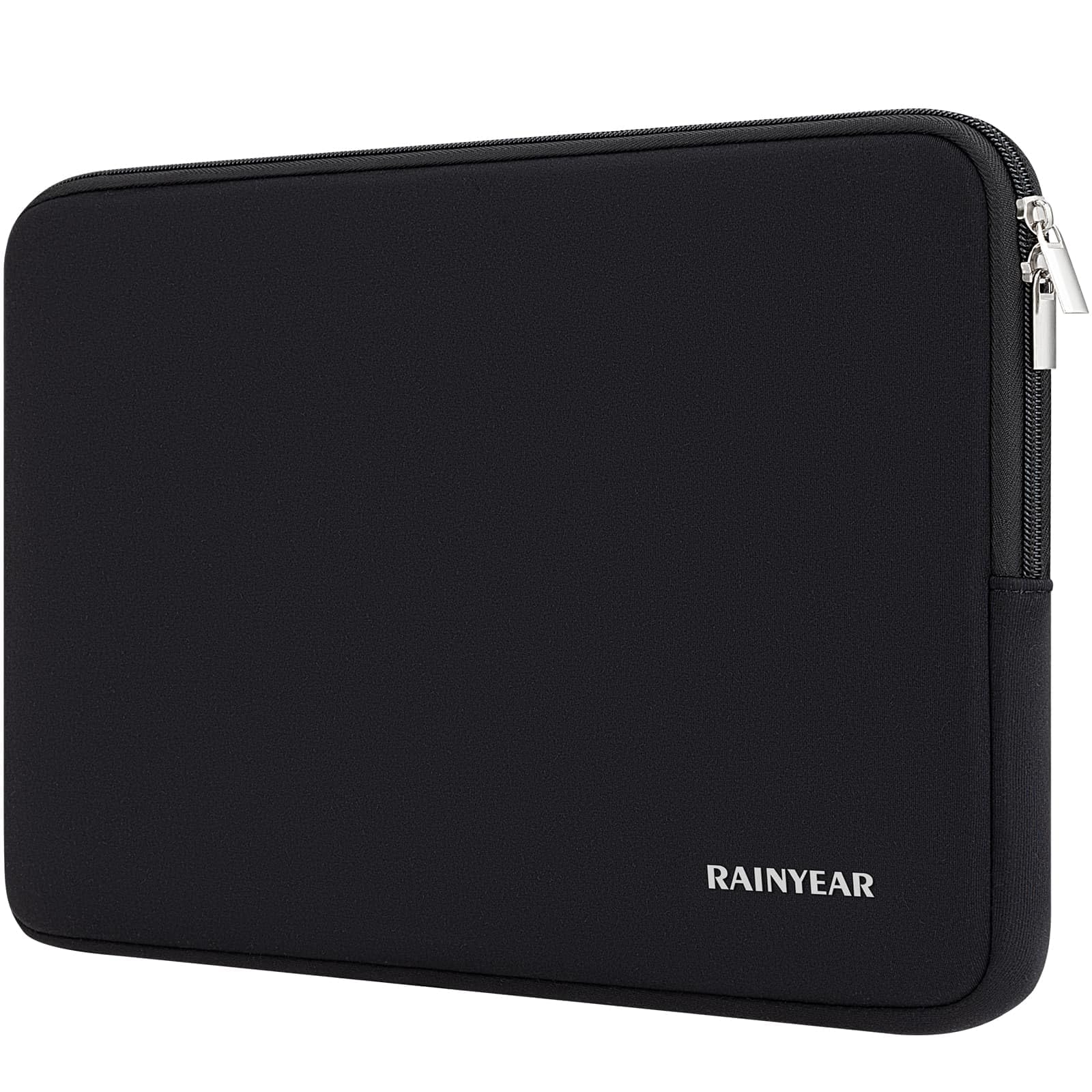 RAINYEAR 15,6 Zoll Laptop Hülle Kompatibel mit 15,6 Zoll Notebook Computer Ultrabook Chromebook Flauschiges Futter gepolsterte Schutzhülle Reißverschlussabdeckung, Schwarz