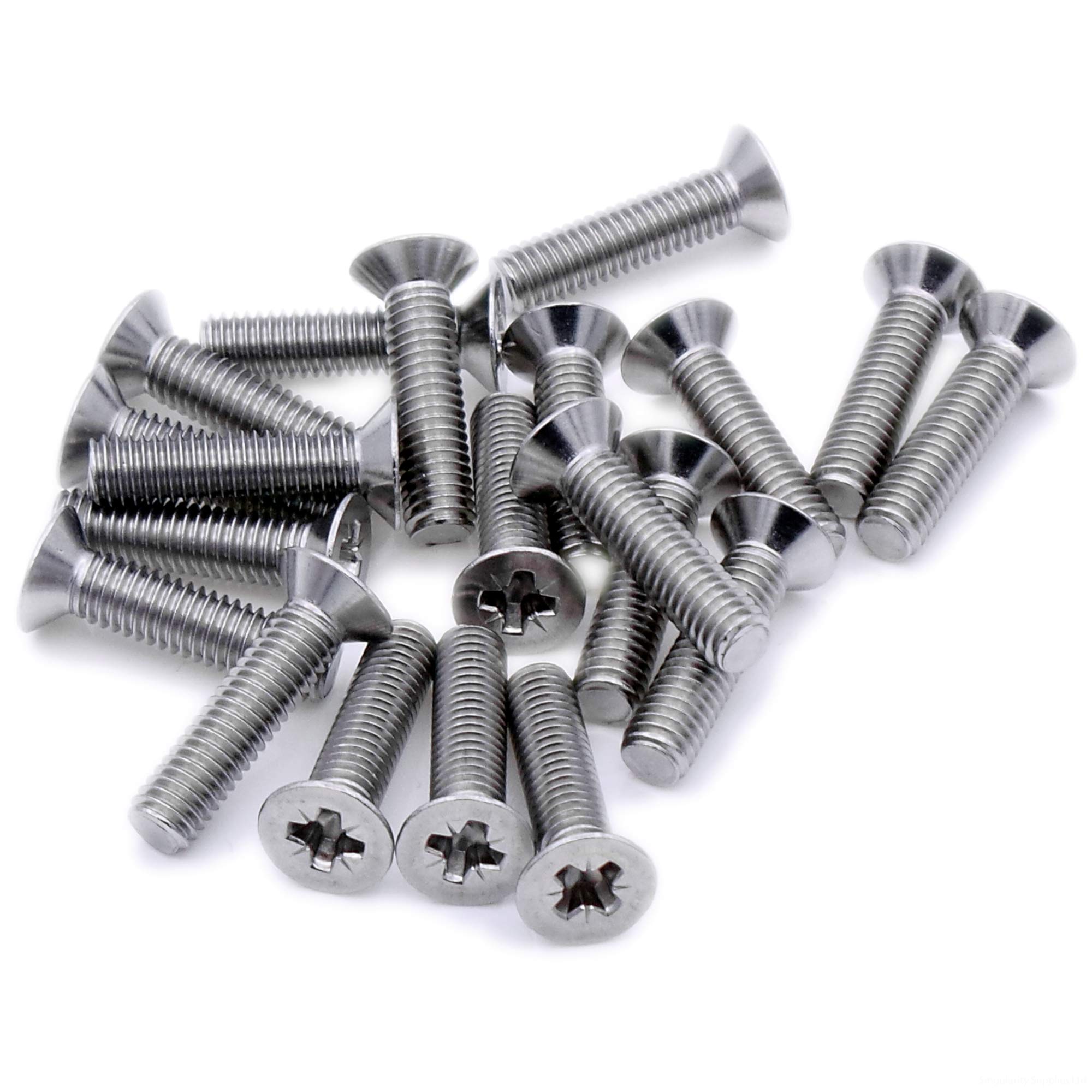 Singularity Supplies Silver M1.6 (1.6Mm X 6Mm) Pozi Countersunk Machine Screw (Bolt) - Stainless Steel (A2) (Pack Of 20)