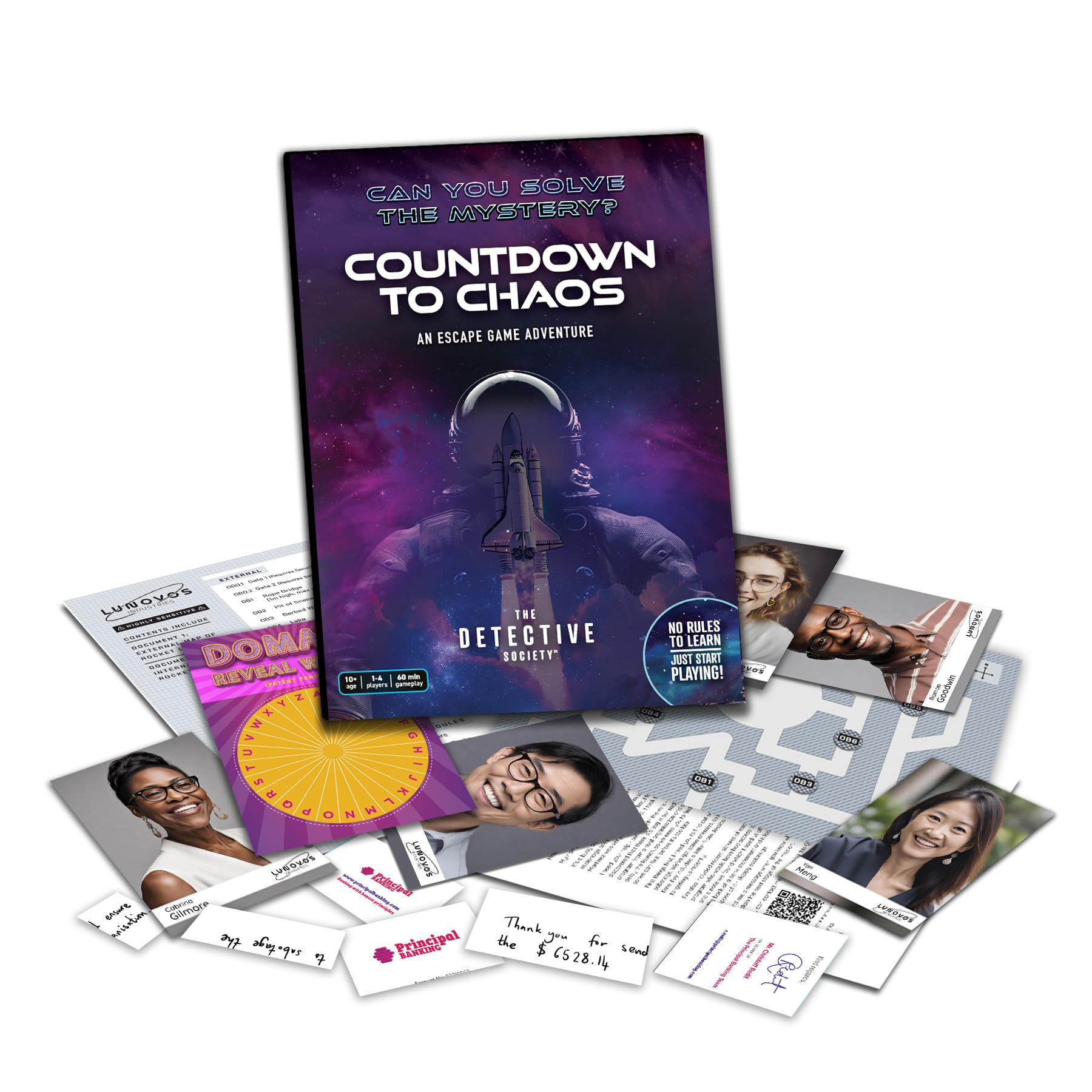 Countdown To Chaos - Investigation Detective Board Game Clues/Evidence - Solve the crime - 1 to 4 players