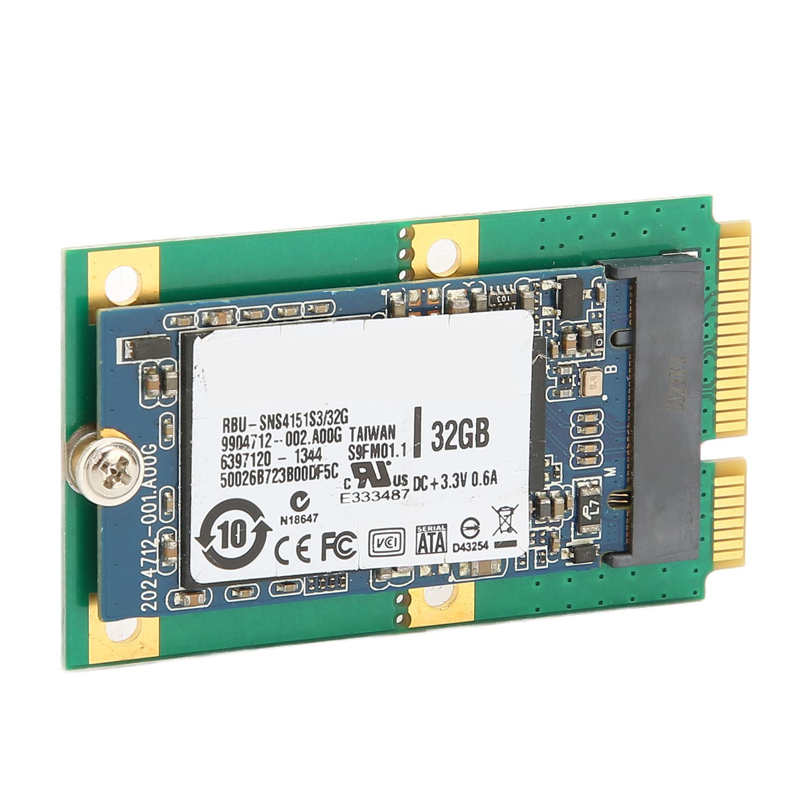 SIXRUN Disco Rigido M.2, Materiale PCB, Scheda Adattatore da M.2 a MSATA, Design Compatto per Computer Desktop (32GB)