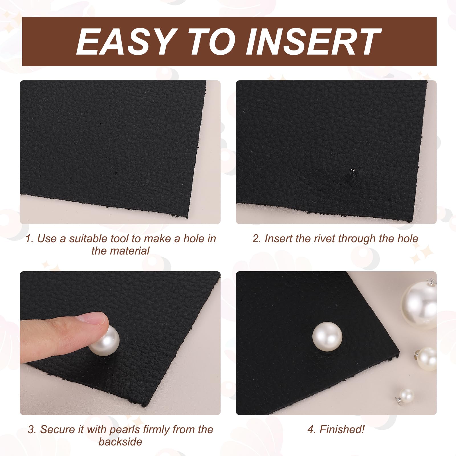 PATIKIL 8mm Pearl Rivet Studs - Image 4