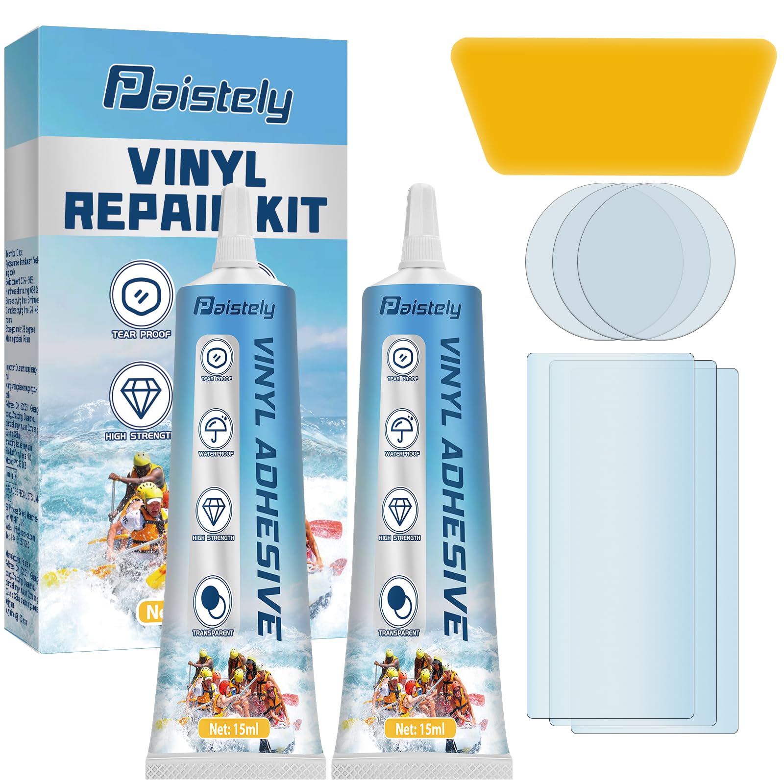 Paistely Paddling Pool Repair Kit Waterproof, Hot Tub Puncture Repair Kit, Liquid PVC for Inflatable Kayak Air Bed