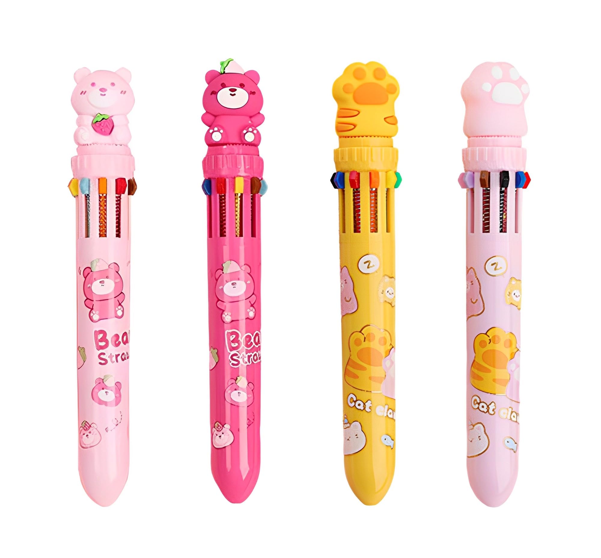 Amazon | Bombinate 10色ボールペン 4本セット 油性ボールペン 動物 
