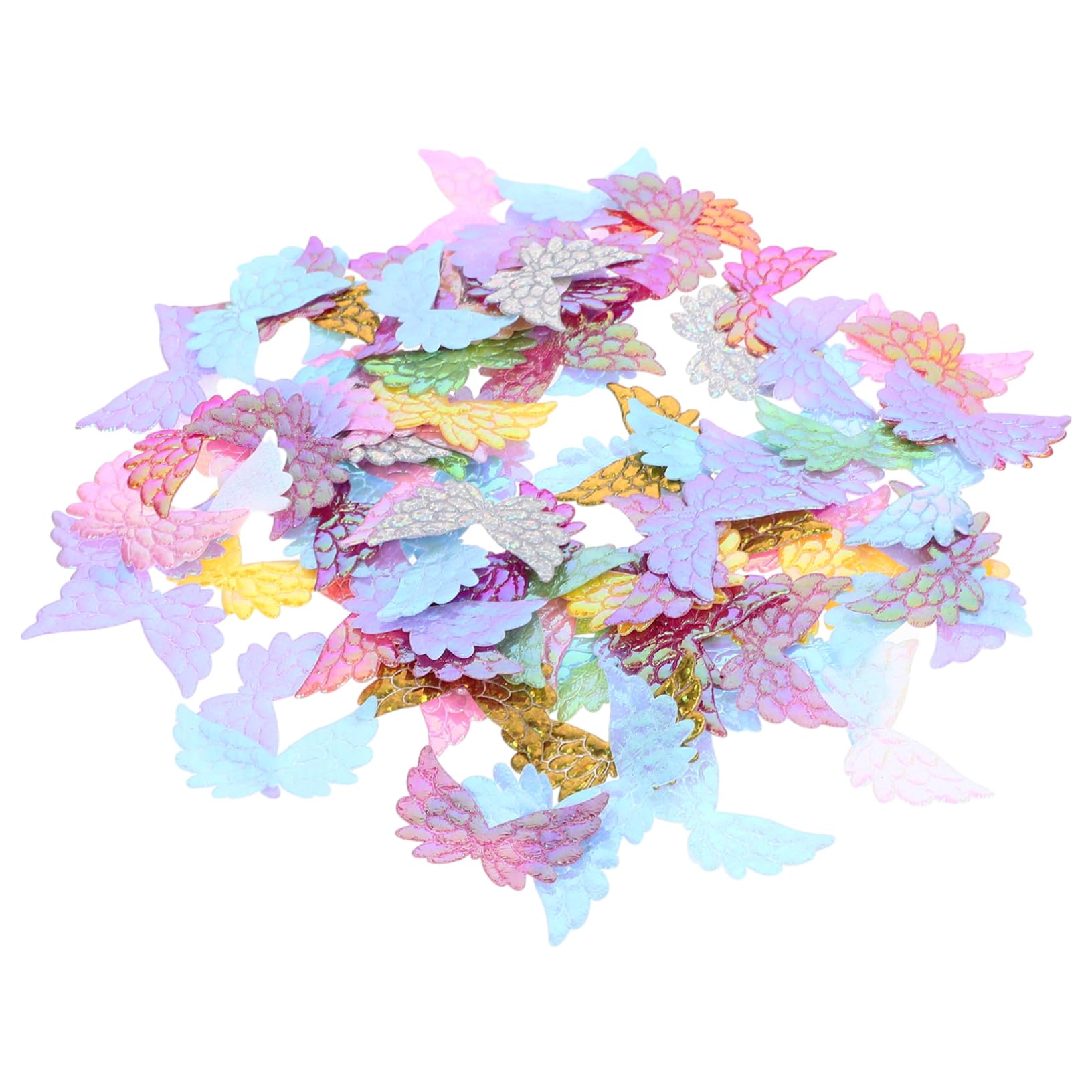 EXCEART 100pcs Multi-Function Angel Wing Angel Wings Ornaments s for Crafts Sock Craft Doll DIY Tiara Dreses Household Patch Polyester