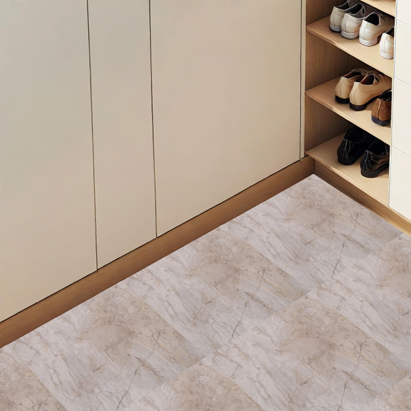 BESPORTBLE 20 Piastrelle Autoadesive Effetto Marmo per Pavimenti: Piastrelle in Pvc Impermeabili (30 X 30 Cm) – Vinile Autoadesivo per Bagno, Cucina, Soggiorno E Arredamento per La Casa