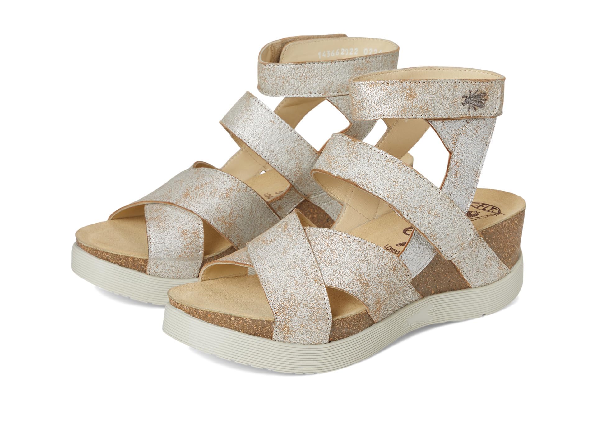 FLY LONDON Women's WEGE669FLY Wedge Sandal, Pearl, 10-10.5