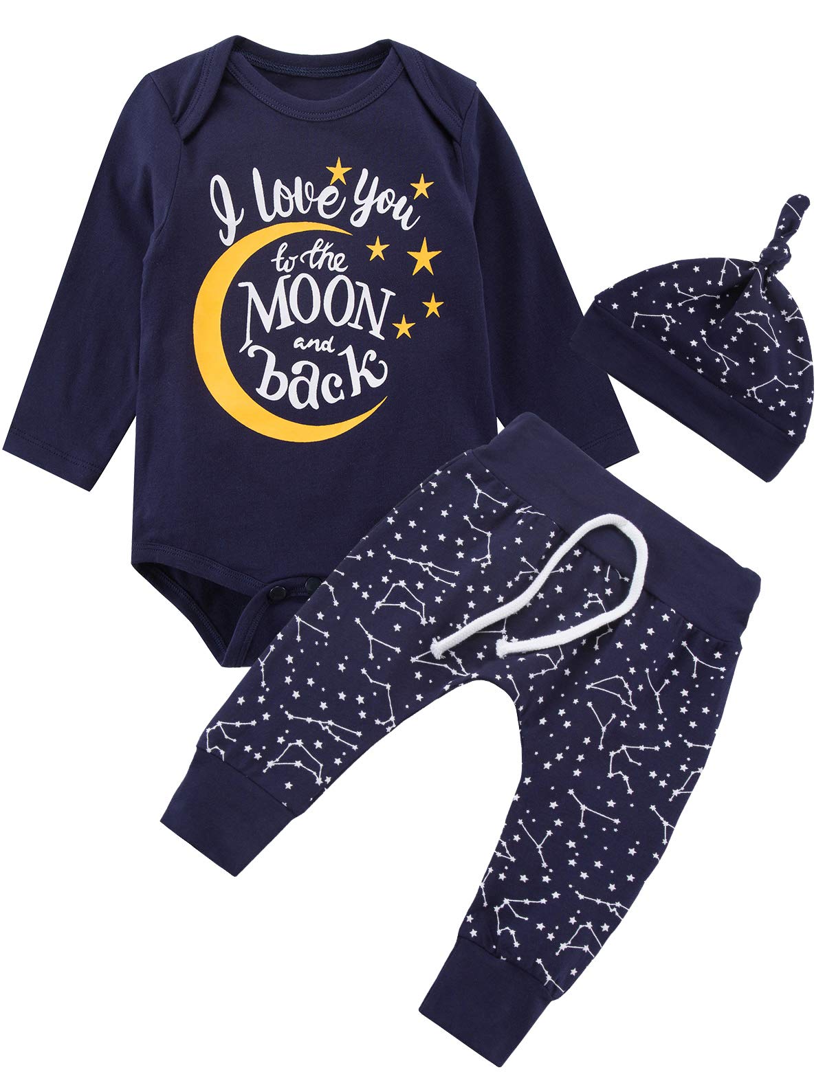 Baby Boy Space Theme Outfit Newborn Boy I Love You To The Moon And Back Baby Shower Infant Space Clothes Romper Pants Set