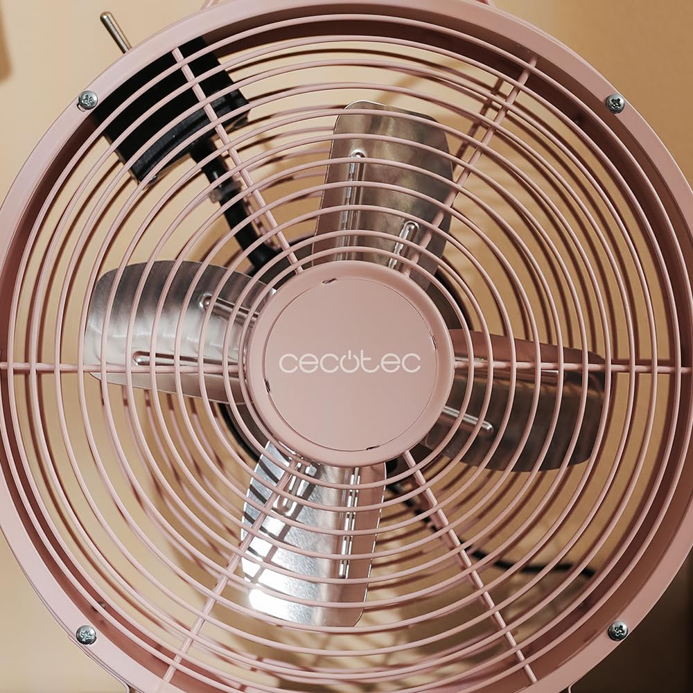 Cecotec Tafelventilator EnergySilence 400 RetroDesk Pink. 25W Vermogen 8 Inch 4 Aerodynamische Bladen Minimalistisch Ontwerp 2 Snelheden Robuust En Stabiele Basis 662998382