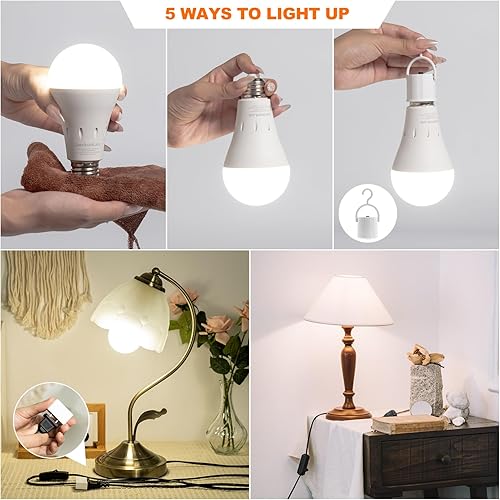 Miniatura 5 de Bombilla LED de emergencia recargable JackonLux Multi-función Batería de reserva Luz de emergencia para corte de energía Camping Actividad al aire