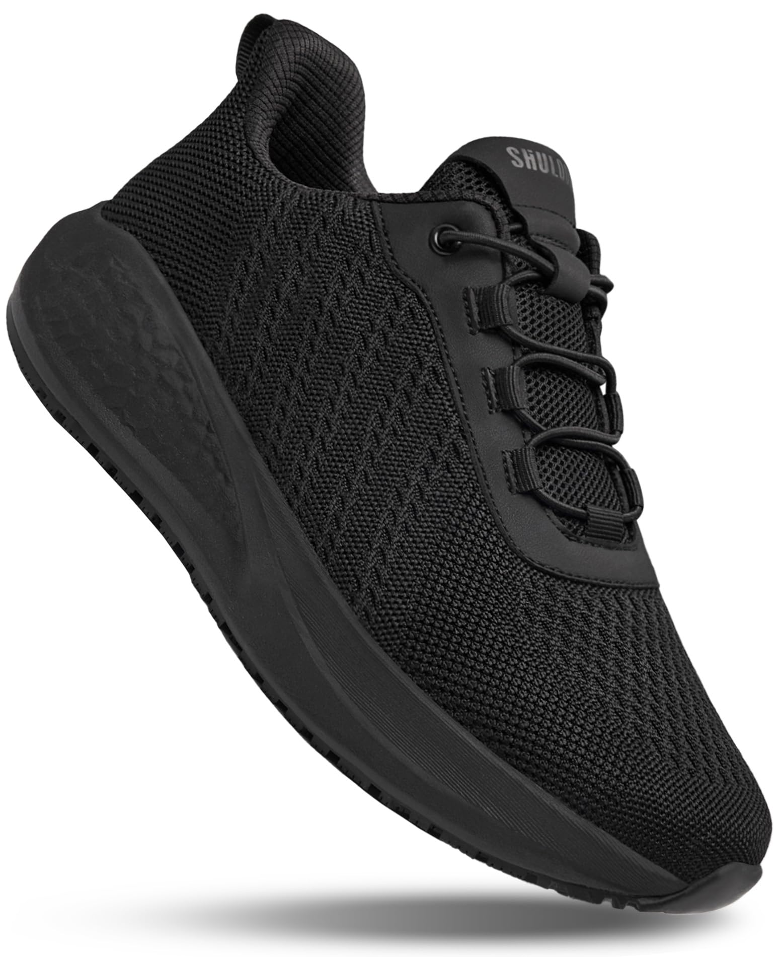 SHULOOK Non Slip Work Shoes for Men Slip Resistant Kitchen Chef Slip On Work Sneakers Restaurant Food Service Footwear Comfortable Mesh Walking Shoes Black Size 10