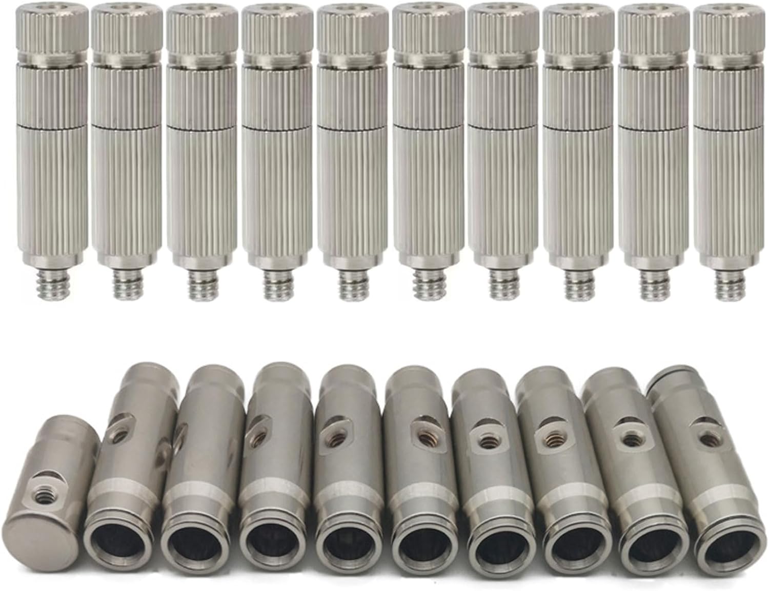10 Pack High Pressure Brass Misting Nozzle with Filter 10/24 UNC Fog Nozzles with 3/8" Interface Quick Connector, 3/16" Spray Head, Dust Control Water Misting Nozzle(Size:Orifice 0.7mm,)