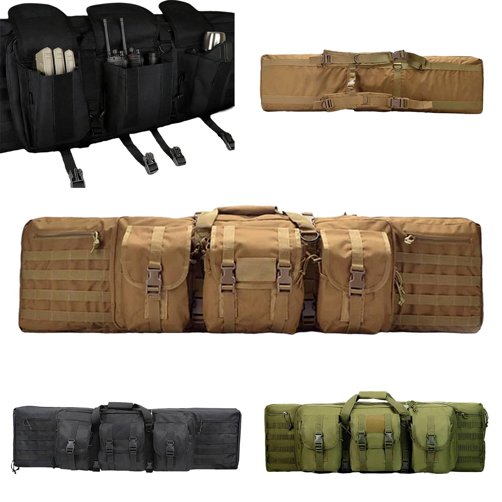 Taktyczny pokrowiec na broń – wyściełana torba transportowa na karabin, pistolet lub strzelbę; idealna do myślistwa, strzelectwa, wędkarstwa i outdooru. Tan,118cm/46in