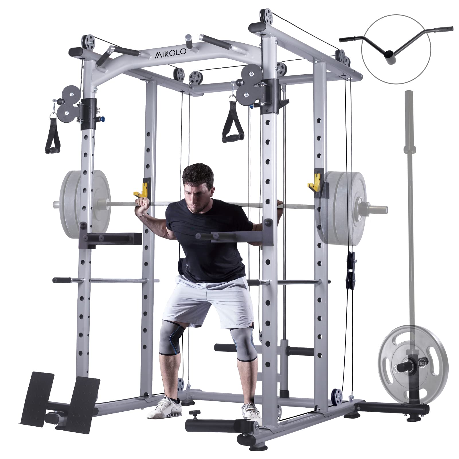 Buy Mikolo Power Cage with LAT Pull Down,1400 lbs Weight Cage with Cable Crossover Machine