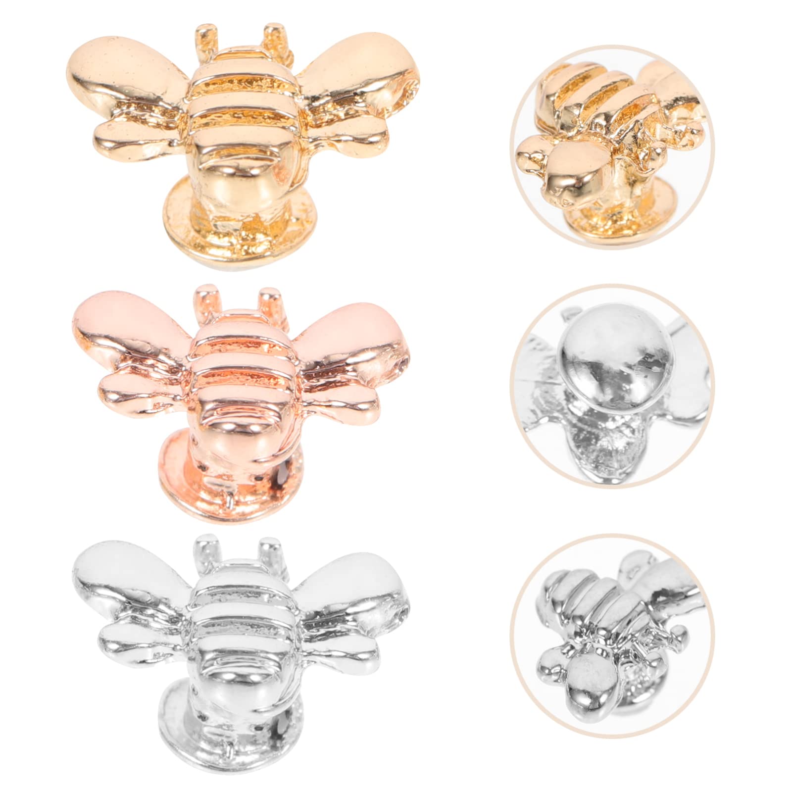 Abaodam 24piezas Para Correas De Reloj Decoración De Abalorios Forma De Abeja Accesorios Para Pulseras De Smartwatch De Doradas Plateadas