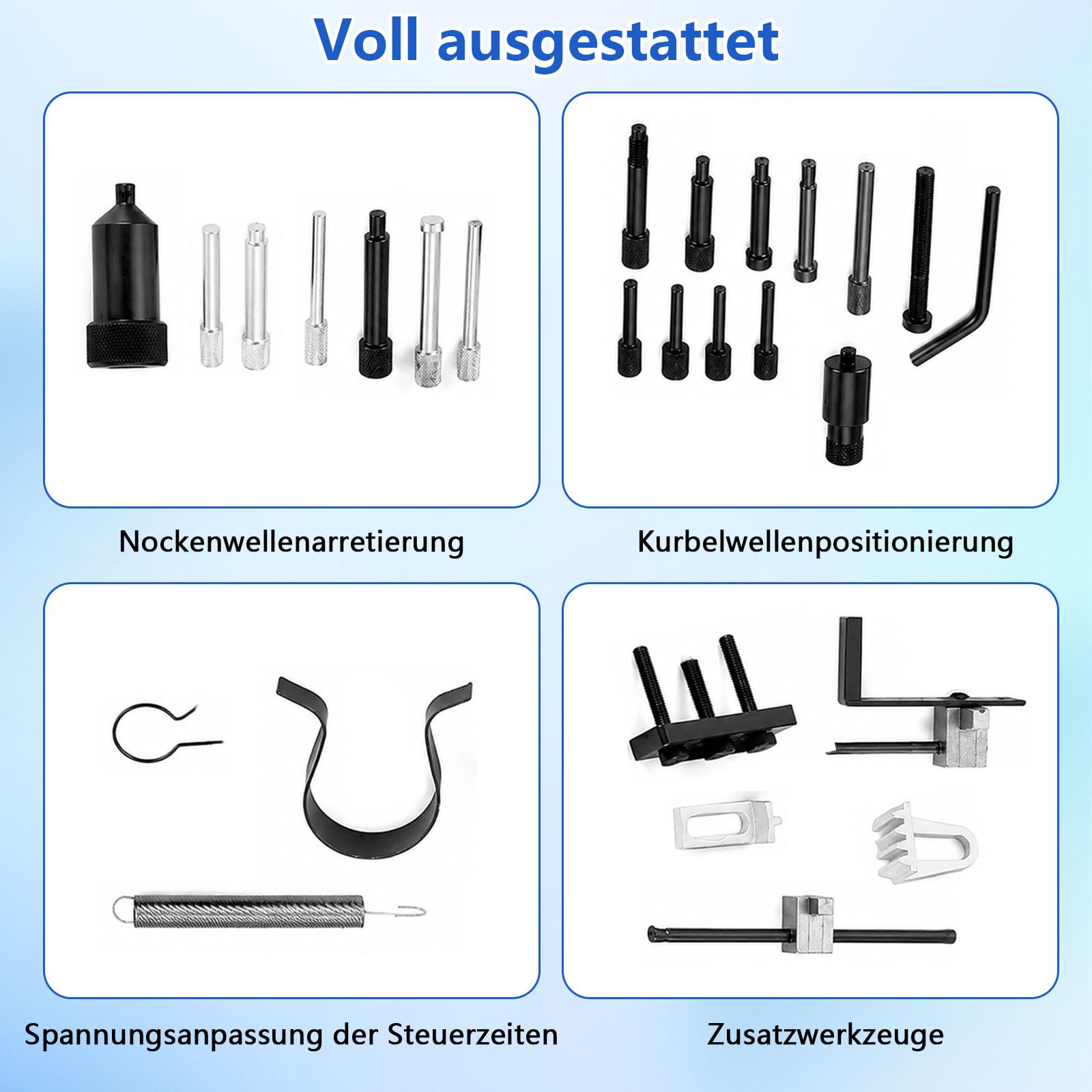 Set di 42 strumenti di regolazione del motore per Citroen | Strumento per cinghia dentata, compatibile con modelli Peugeot, Citroen e PSA, con motori TDI e HDI (diesel e benzina)
