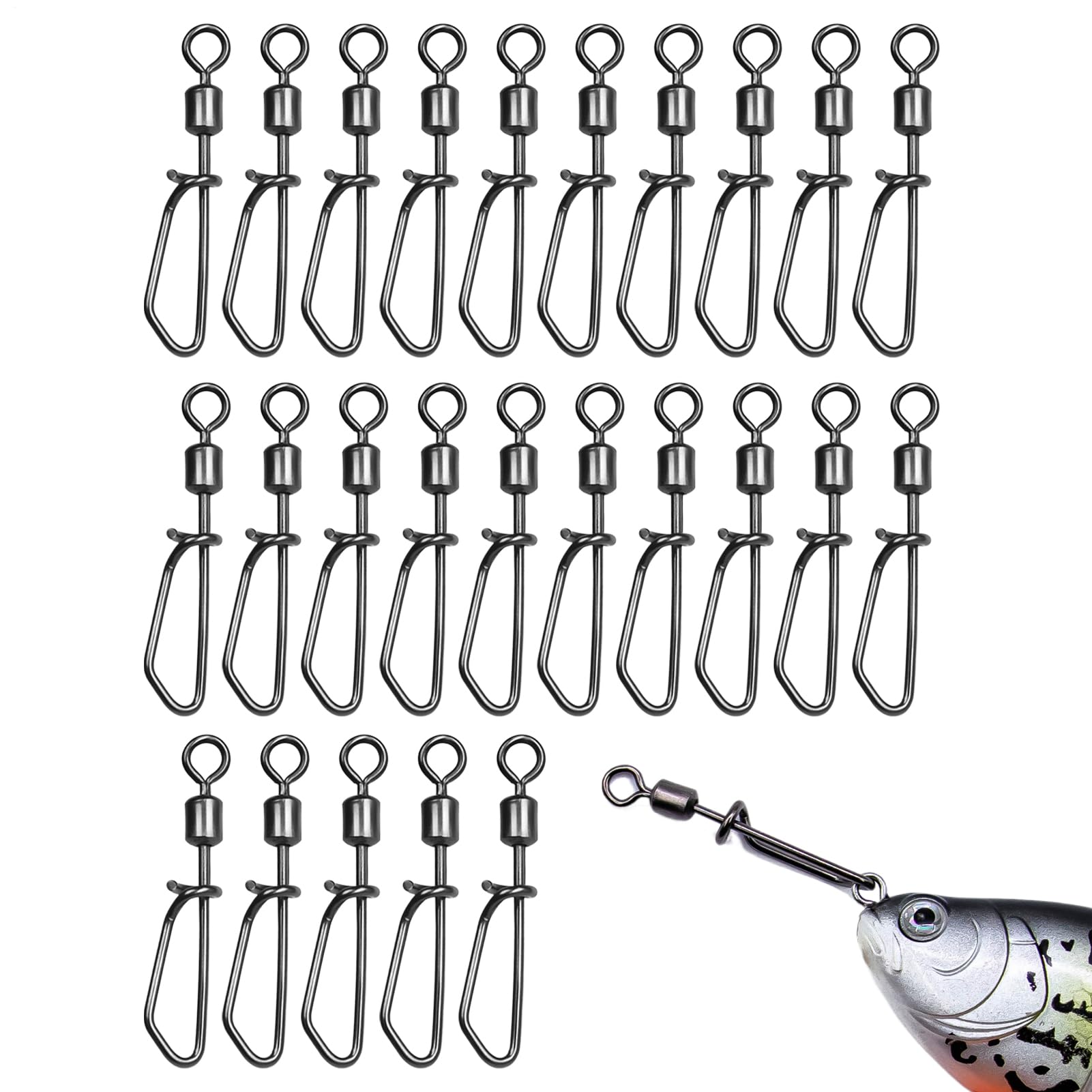 Crochets instantanés rapides - Attachements de leurre robustes, Fixtes en rotation lisse | Accessoires de terminaux de précision, connecteurs sans nœud robustes, matériel de configuration efficace,