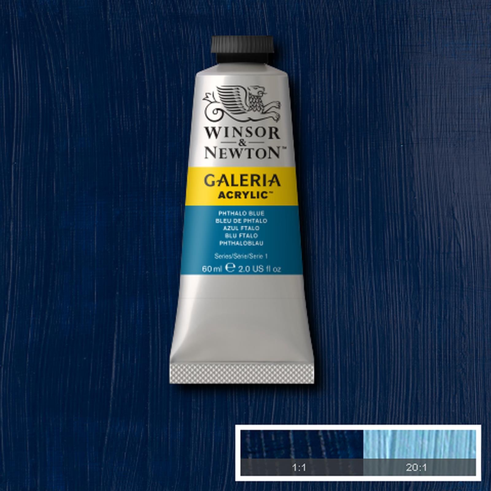 Winsor & Newton Galeria Acrylic Paint Medium Tube 60ml | ALL COLOURS AVAILABLE (Phthalo Blue)