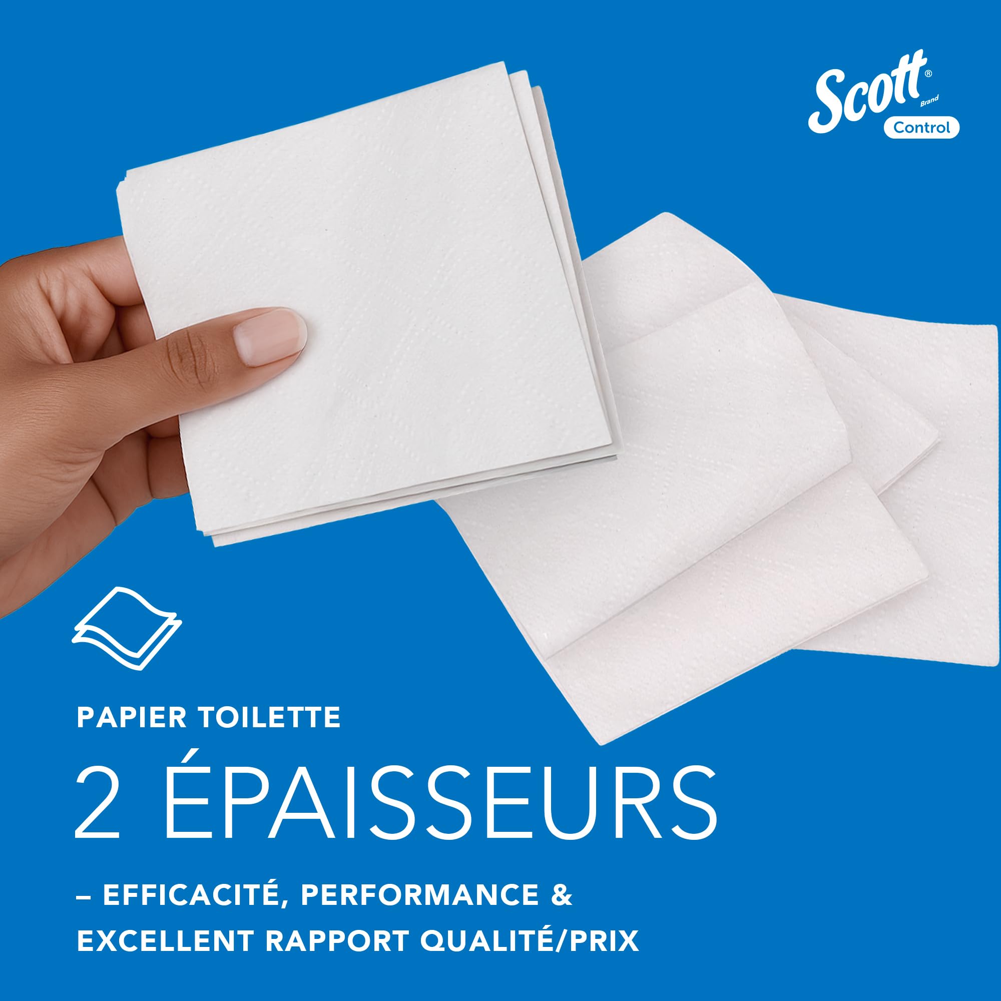 Scott Control Papier Toilette 8508, 2 Épaisseurs, Papier WC, 36x250 | Premium Toilette Papier, Blanc, Certifiés FSC, pour les Distributeurs 53949/53659, 7920 Feuilles