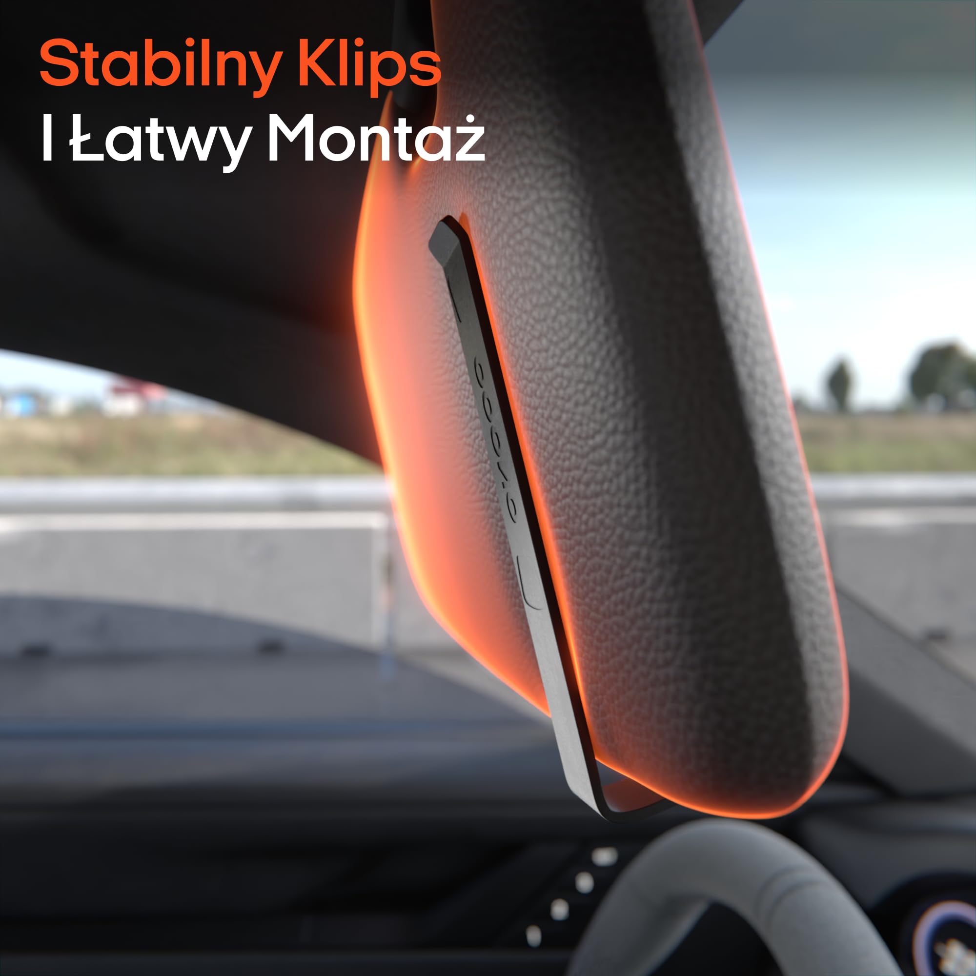 OOONO Mount NO2 uchwyt na osłonę przeciwsłoneczną do CO-Driver NO2 i NO2 Plus | magnetyczny uchwyt samochodowy z klipsem | montaż bez narzędzi | zdejmowany uchwyt do ładowania