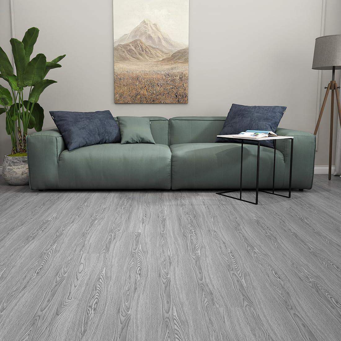 FLOREXP Vinyl Flooring - Lino Flooring with Washed Grey Effect, 2.0mm 36pcs Waterproof, for Kitchen Living Room (54Sq.Ft, Washed Grey)Global Recycled StandardGlobal Recycled StandardGlobal Recycled Standard