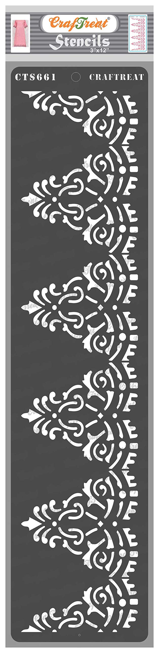Buy CrafTreat Border Stencil for Painting on Wood, Wall, Furniture